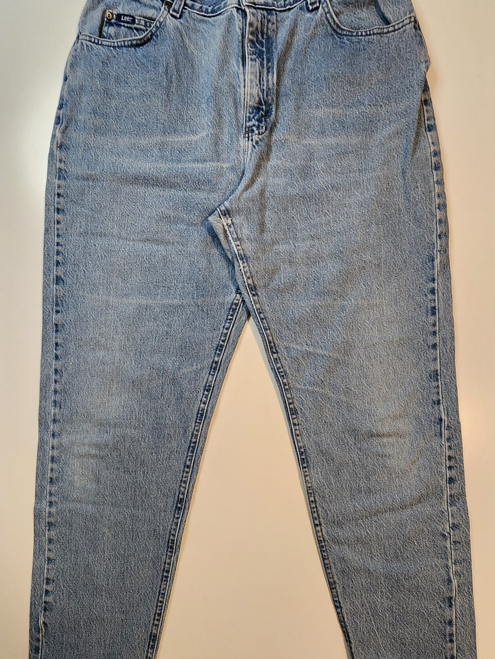 Vintage Lee Men's Pale Blue Straight Jeans